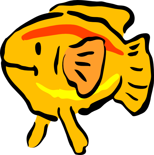Golden Fish Clip art - Animal - Download vector clip art online