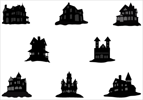 free haunted house silhouette clip art - photo #30