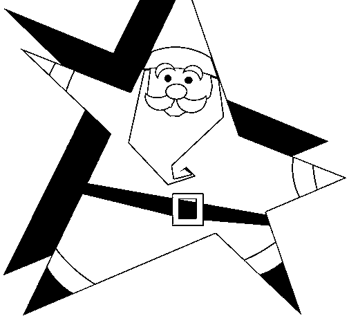 Coloring page Star shaped Father Christmas to color online ...