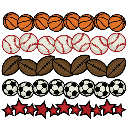 Sports Borders SVG cutting files for scrapbooking sports balls ...