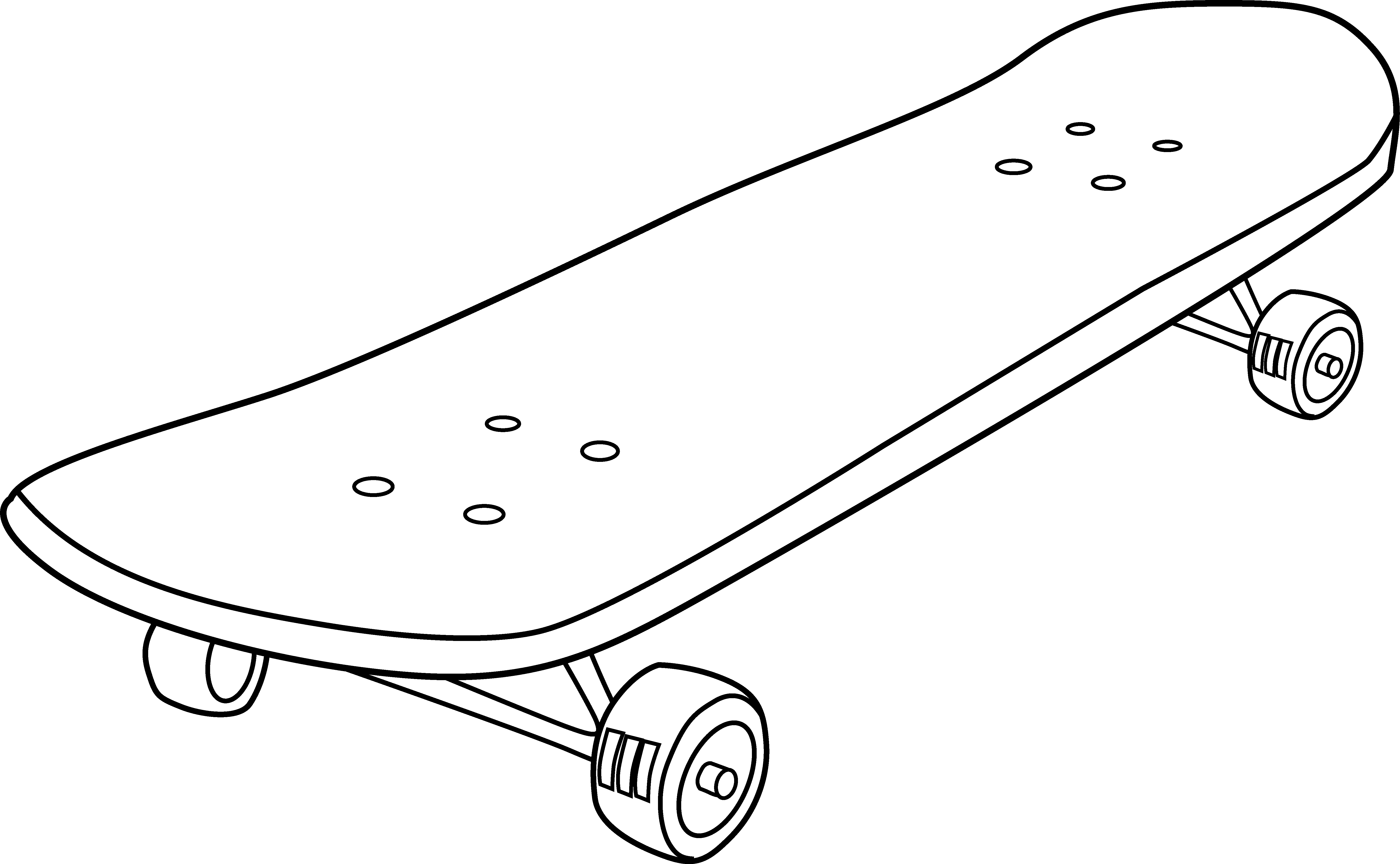 Skateboard Coloring Page - Free Clip Art