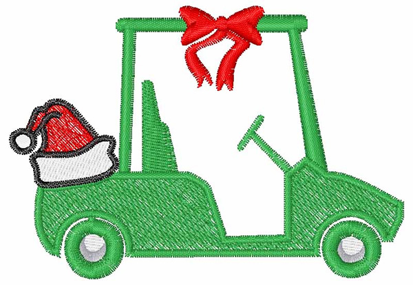 Sports Embroidery Design: Christmas Golf Cart from Embroidery Patterns