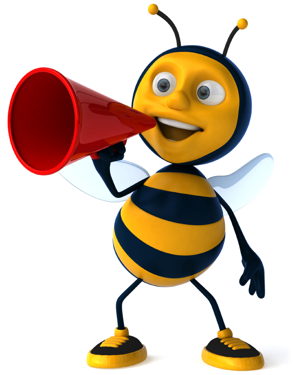 bee with megaphone | ClearlySpeaking, LLC