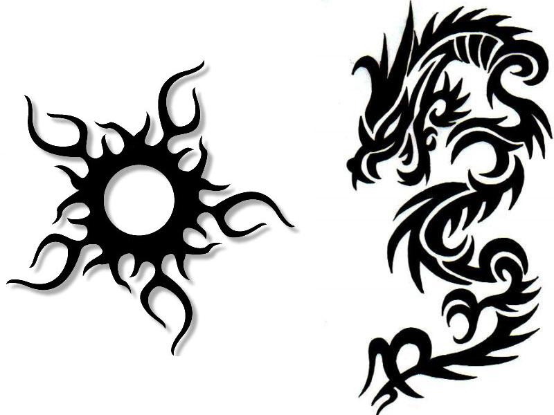TATTOOS: Dragon Tattoo Stencils # 3