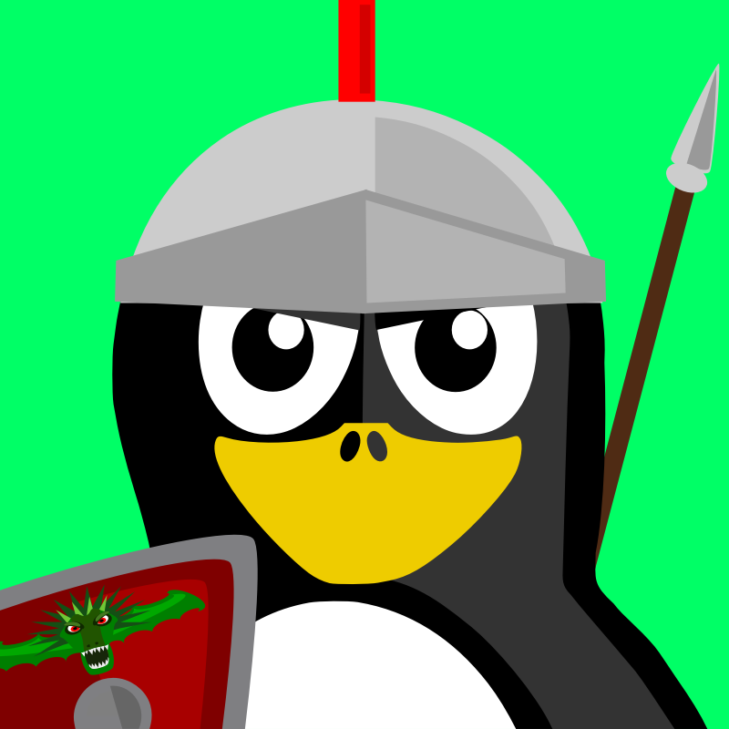 Clipart - roman soldier penguin