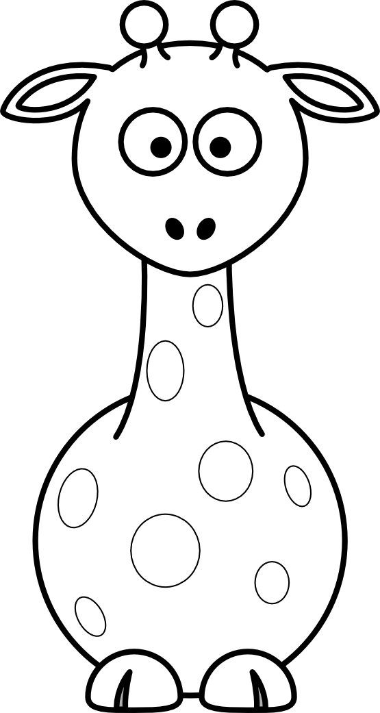 Pix For > Black And White Giraffe Cartoon