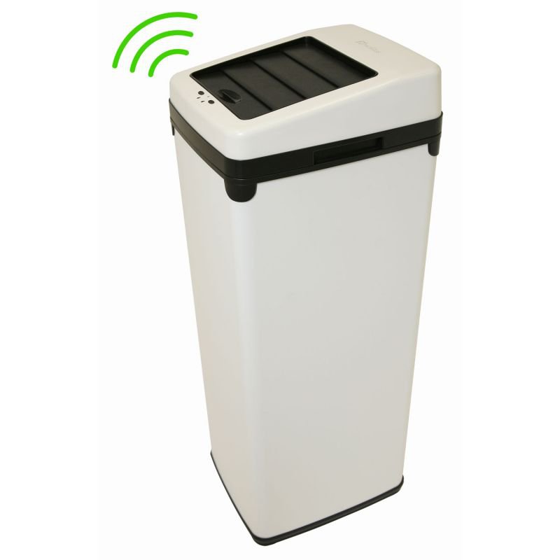 iTouchless 14 Gal. Automatic White Steel Touchless Trash Can® SX ...