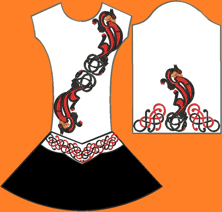 Celtic Lion Irish dance dress embroidery | Taoknitter Arts Irish Danc…