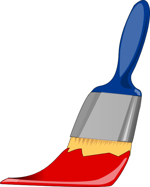 Paint Brush Blue And Red clip art - vector clip art online ...