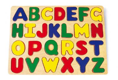 Houten alfabet puzzel Hoofdletter – Liesjes Houten Speelgoed