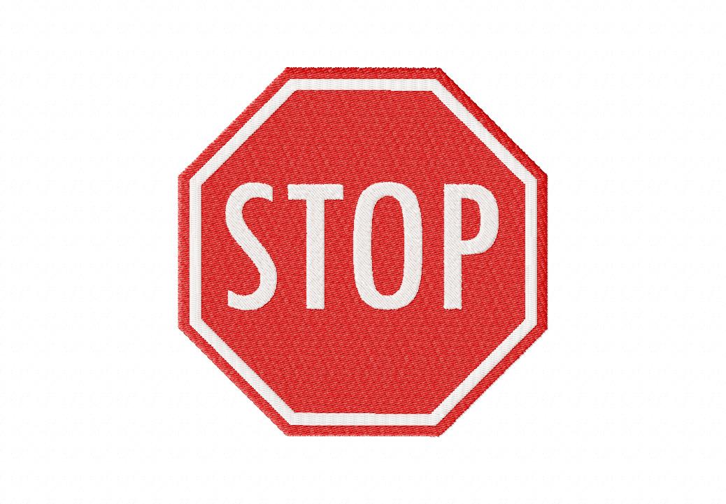 Free Stop Sign Machine Embroidery Design | Daily Embroidery