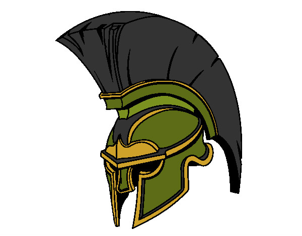 Colored page green spartan helm painted by dragon