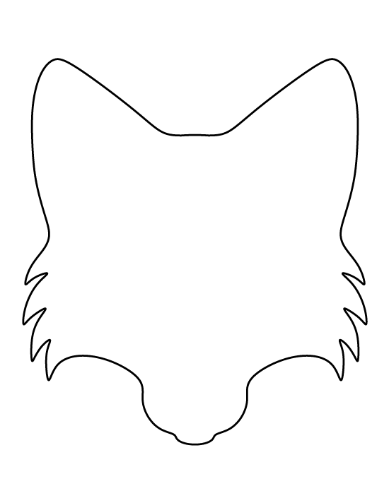 Fox face pattern. Use the printable outline for crafts, creating ...