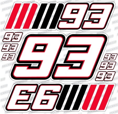 Decals set 93 Marc Marquez PLS_93 : RSX DESIGN KIT DECO RACING