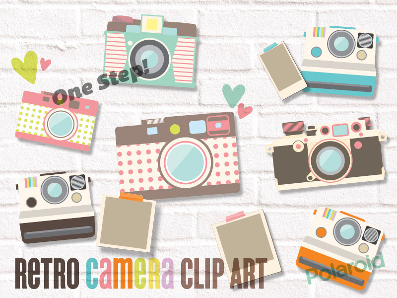 Camera Clip Art Retro Cameras 2 PNG JPEG files by HOHOHOdesign