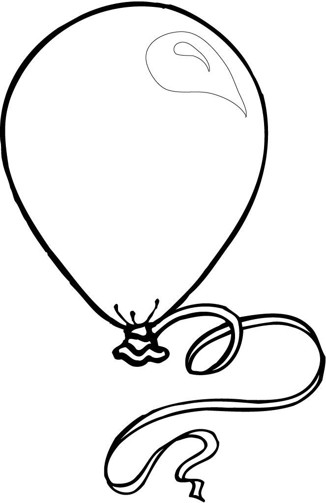 Free coloring pages of outline balloon