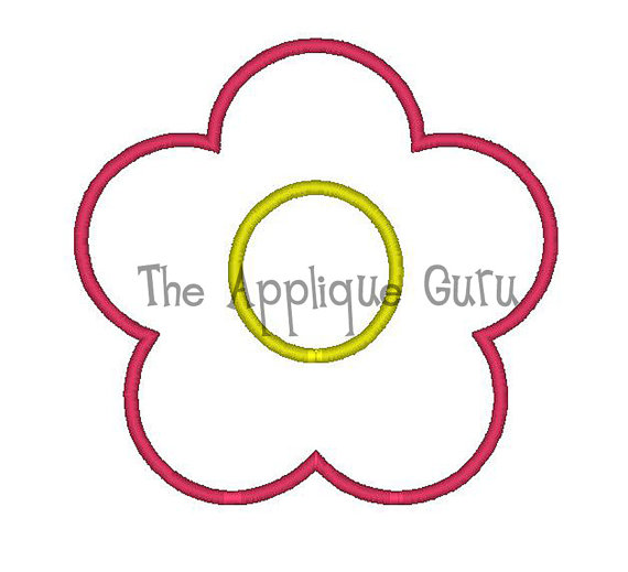Simple Flower Applique Machine Embroidery Design by AppliqueGuru