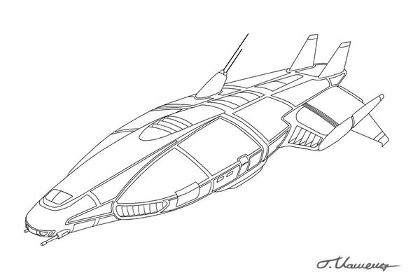 Spaceship-inked by KuroiKitsune88 on DeviantArt