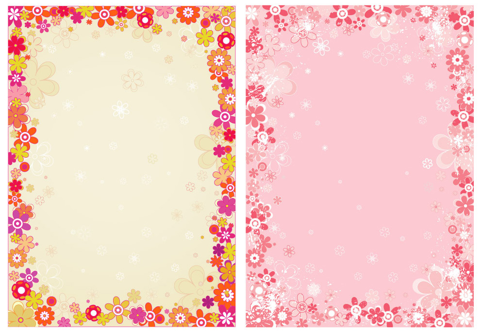 flower border vector - Vector Frames & Borders free download