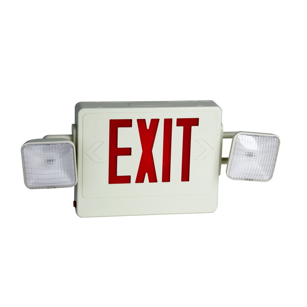 Exit Sign and Emergency Light Combination with Battery Backup (120V)