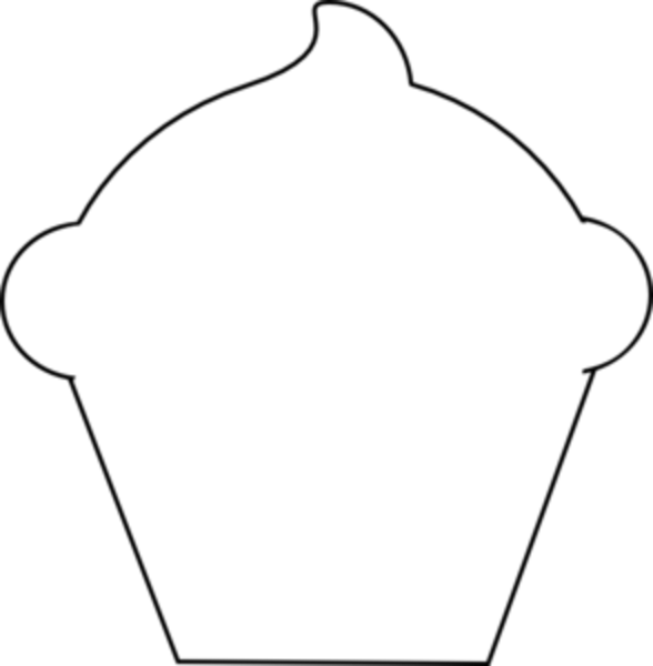 Cupcake Outline Clipart Black And White - Gallery
