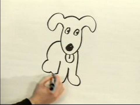 Easy Cartoon Drawing : How to Draw a Cartoon Dog - YouTube