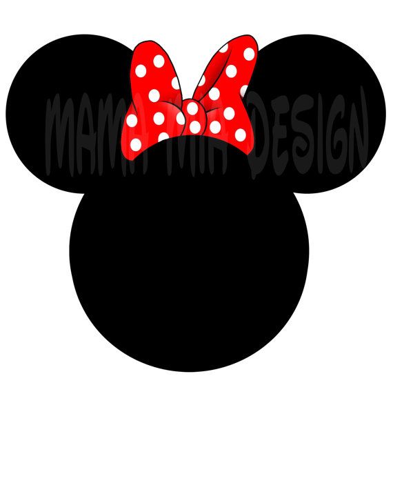Minnie Mouse Silhouette, Minnie Mouse Head, Iron On Transfer