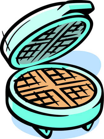 Stock Illustration - Drawing of a waffle maker