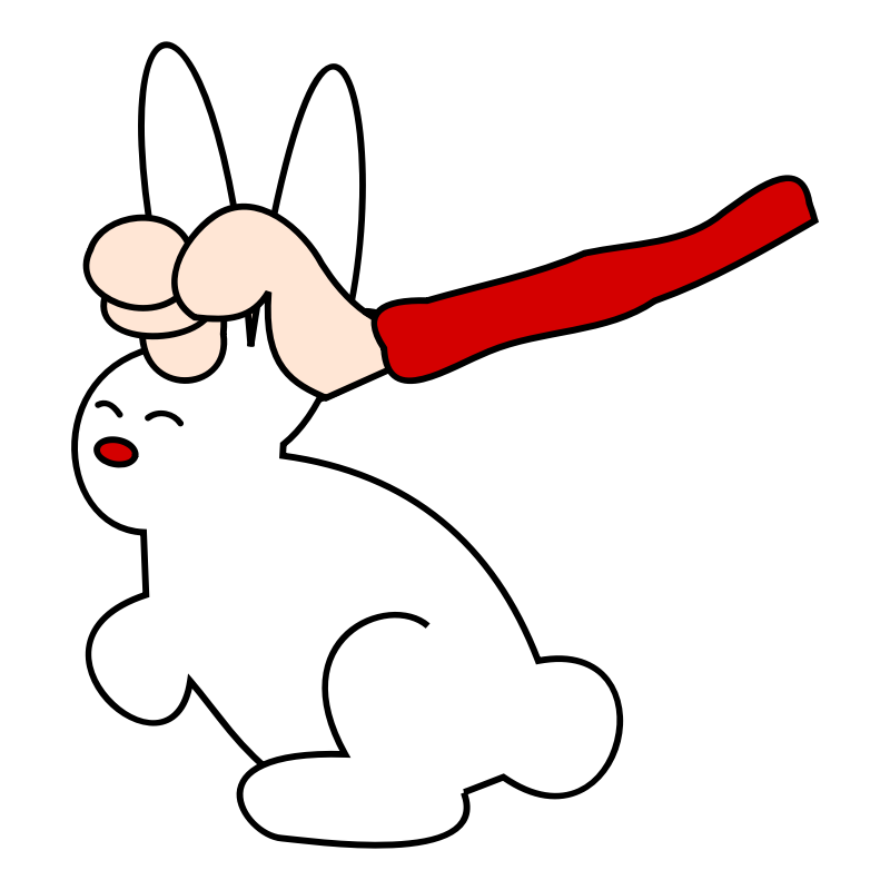 Clipart - Hanging Rabbit 1