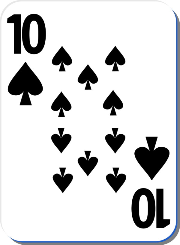 White deck 10 of spades - vector Clip Art