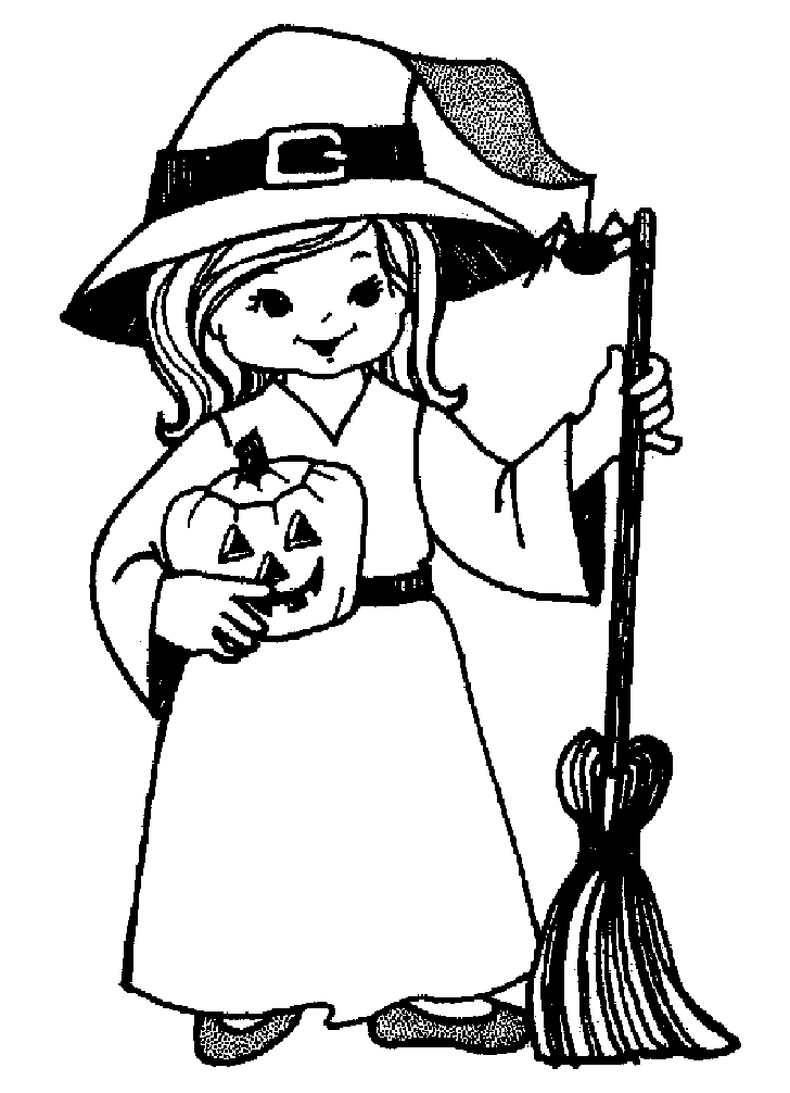 Little Witch of Halloween Coloring Pages – Free Halloween Coloring ...