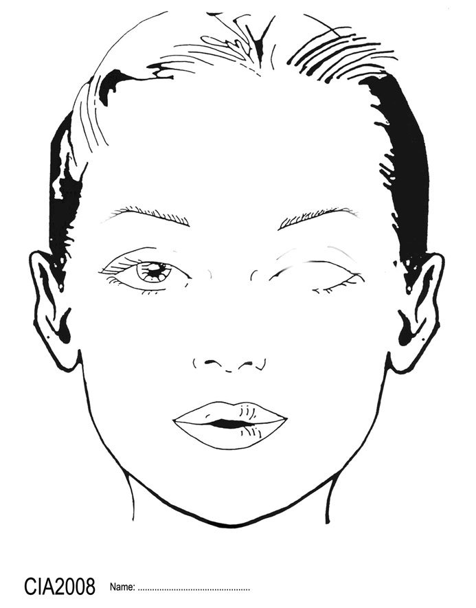 printable blank female face shapes