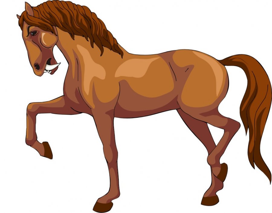 Free Horse Vector Graphics #10 - Saber-tooth Horse Graphic