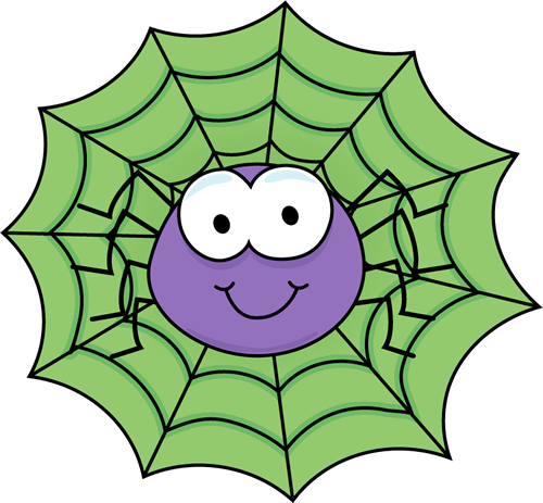 Spider in a Green Spider Web Clip Art - Spider in a Green Spider ...