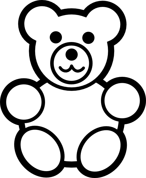 Circle Teddy Bear Black And White clip art - vector clip art ...