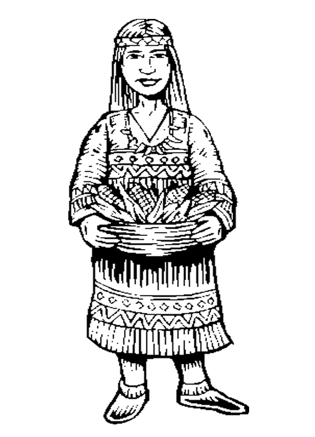 Native American Coloring Pages For Children | Mewarnai