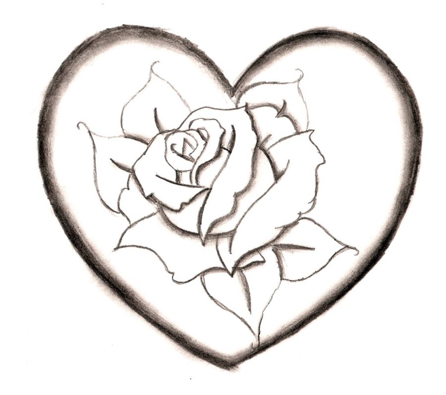Pencil Drawings Of Hearts And Roses pencildrawing2019