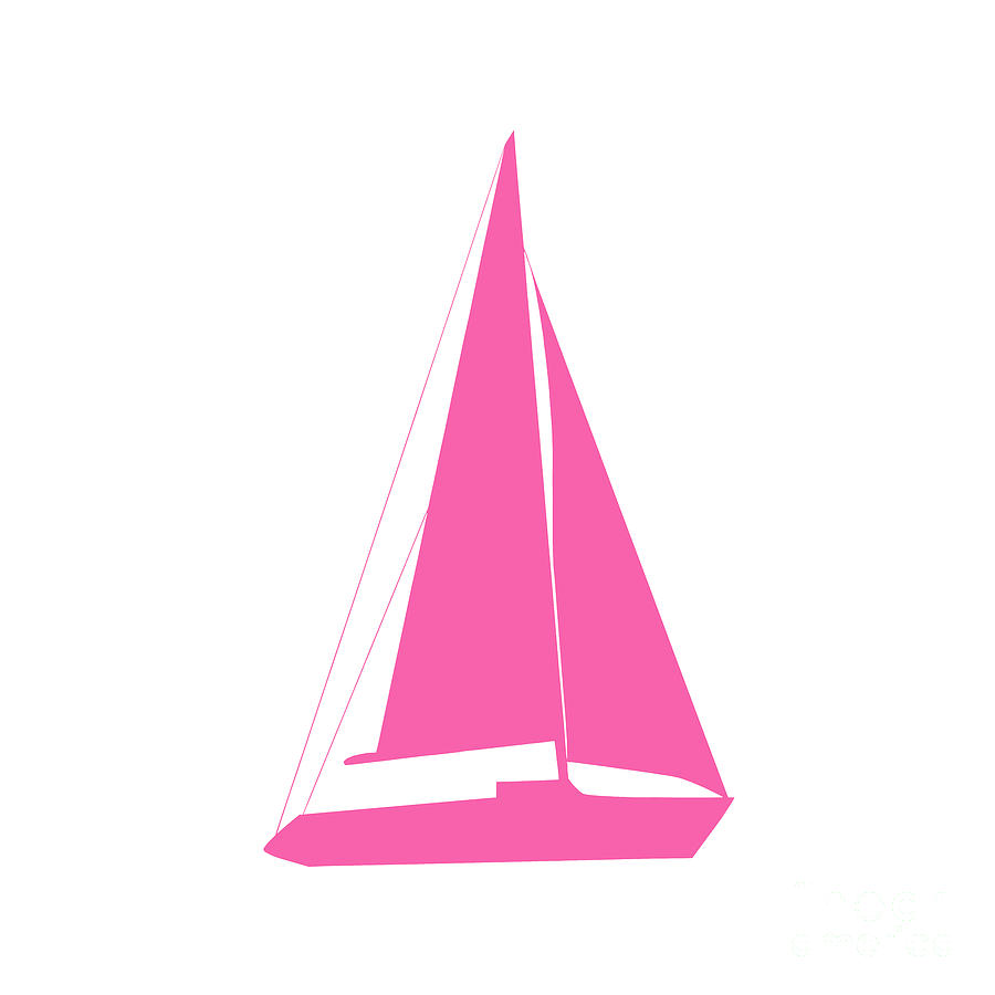 Sailboat In Pink And White by Jackie Farnsworth - Sailboat In Pink ...