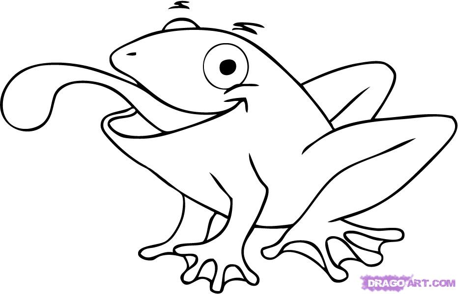How to Draw a Cartoon Frog, Step by Step, Cartoon Animals, Animals ...