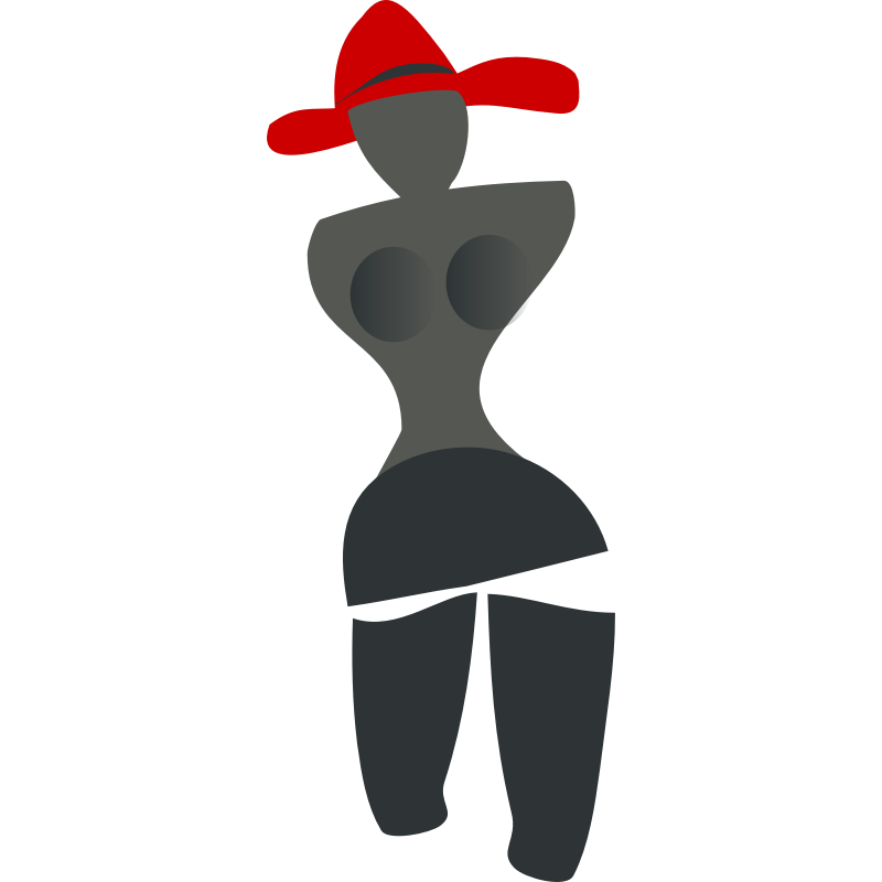 Clipart - woman with a red hat