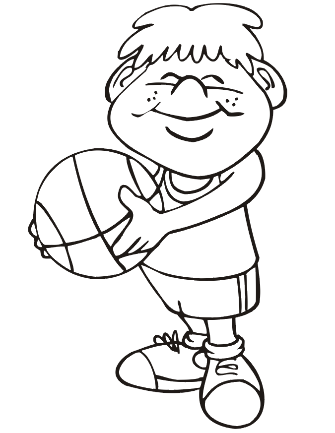 boys playing basketball Colouring Pages