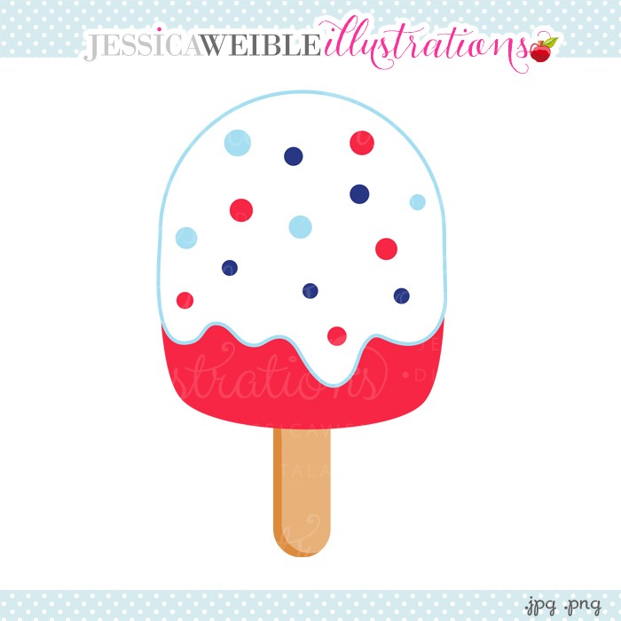 Red Frosted Popsicle Clipart | JW Illustrations