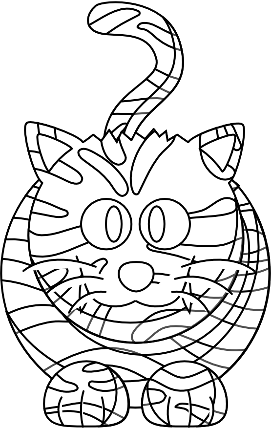 Cartoon Tiger Black White Line Coloring Sheet Colouring Page ...