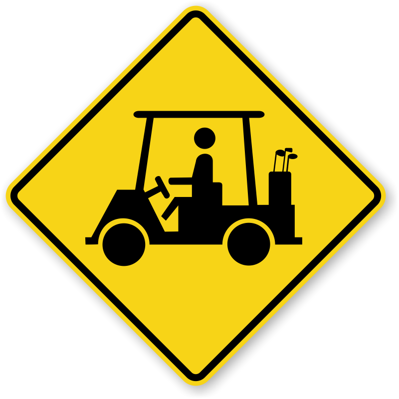 Golf Cart Symbol Sign - W11-11, SKU: X-