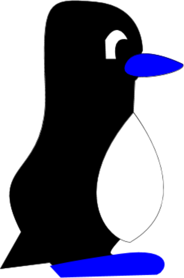 penguin cartoon standing profile - color variation A
