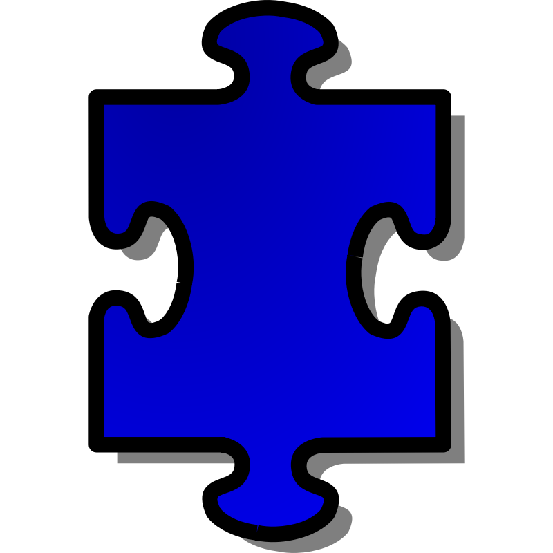 Clipart - Blue Jigsaw piece 01