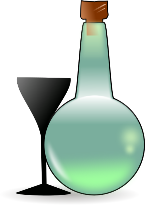 Bottle of absinth - vector Clip Art