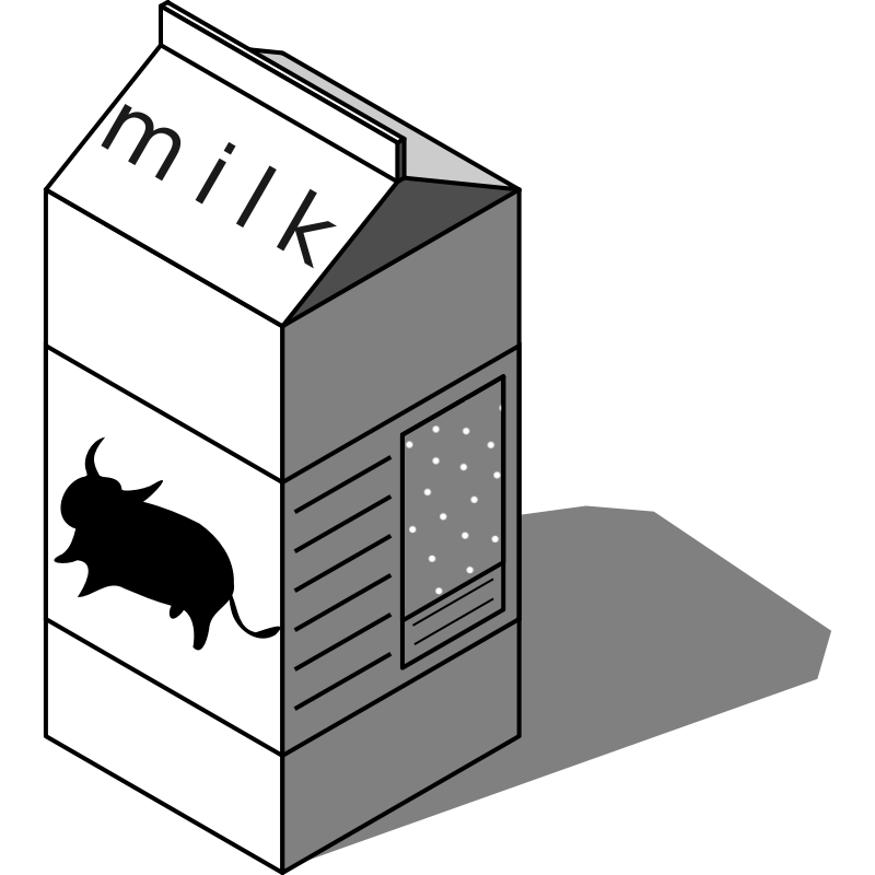 Clipart - caja de leche, milk box
