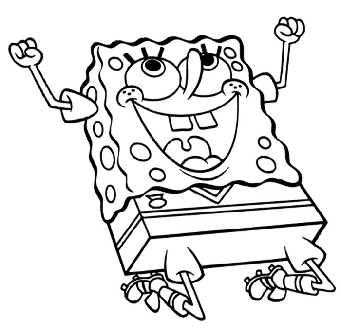 Spongebob Verry Happy Coloring Page - Spongebob Cartoon Coloring ...
