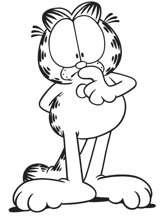 Jim Davis Scared Garfield Coloring Page | HM Coloring Pages